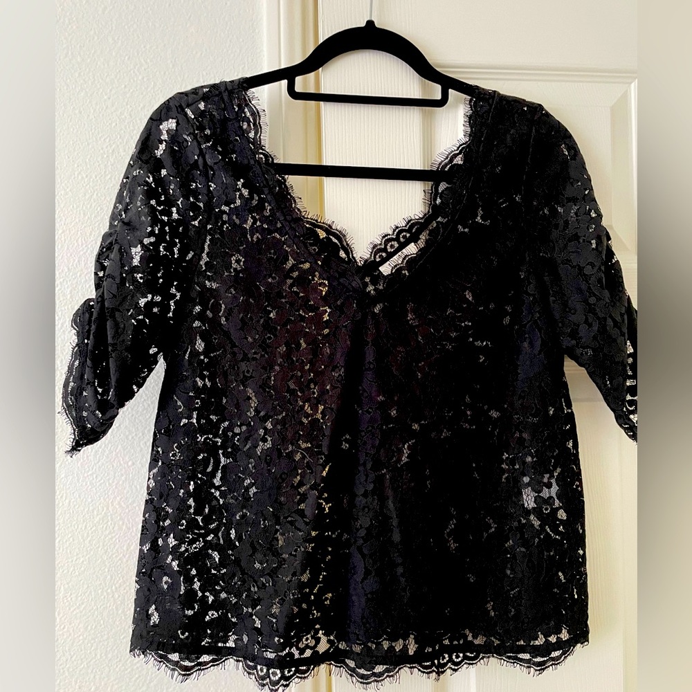 Joie lace short sleeve top